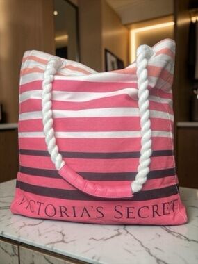 Victoria Secret Tote Bag Beach Day Bag Extra Large Pink​​​